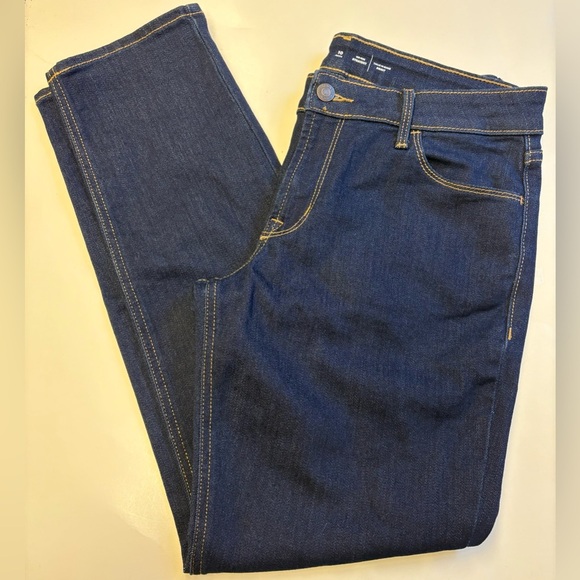 Old Navy Women's Straight Leg Mid-rise Ankle Jeans - Dark Blue women's size 10P - Picture 2 of 10